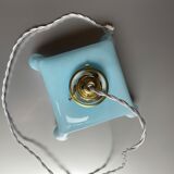 Vintage opaline blue pendant lamp