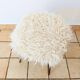 Mid-Century stool with splayed legs in genuine wool