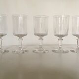 series of 5 early 20th crystal water glasses