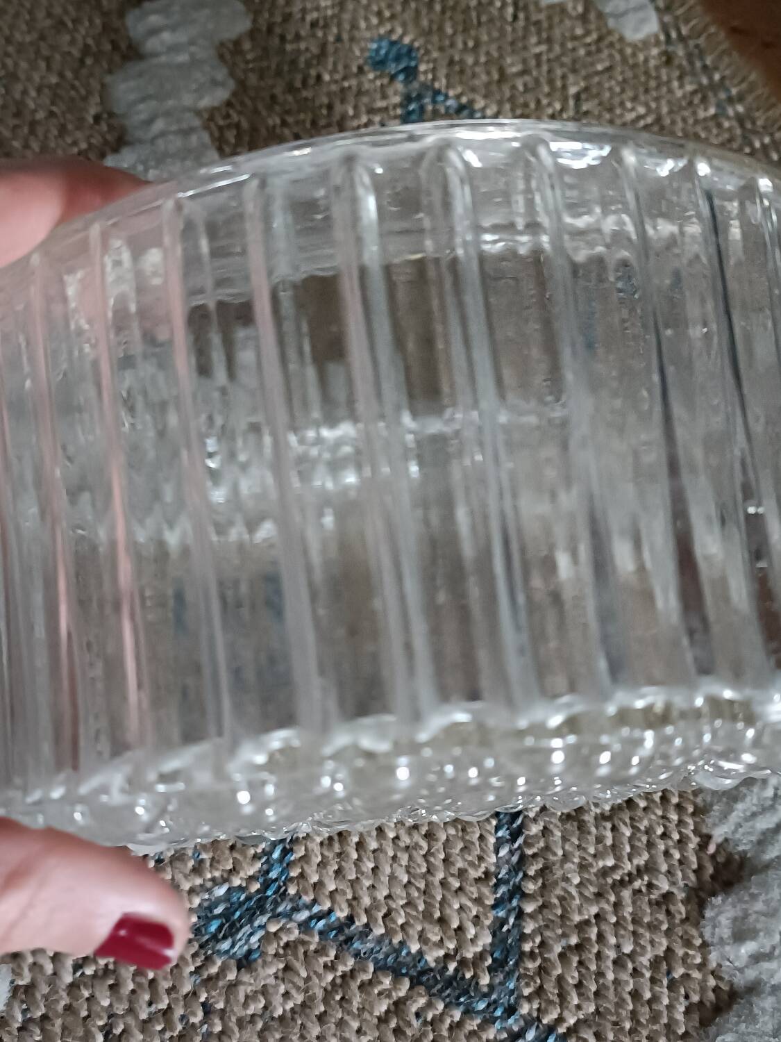 Ceiling light, wall sconce in pressed glass, 1970
