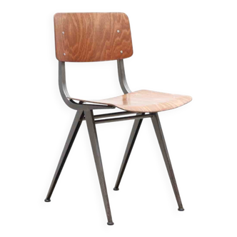 Chaise style Friso Kramer chêne et gris