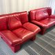 Nicoletti Salotti Italian Designer - Armchair and sofa set 2 places in red leather