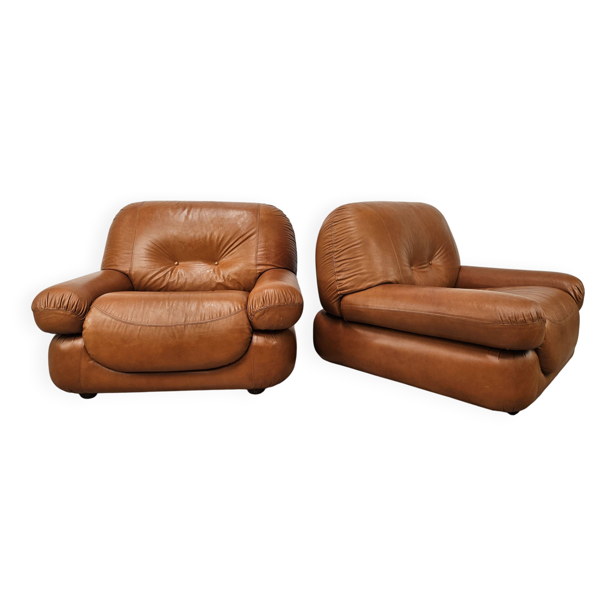 Pair of Sapporo armchairs by Mario Marenco for Mobil Girgi, 1970