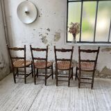 Set of rustic Provençal mulched chairs