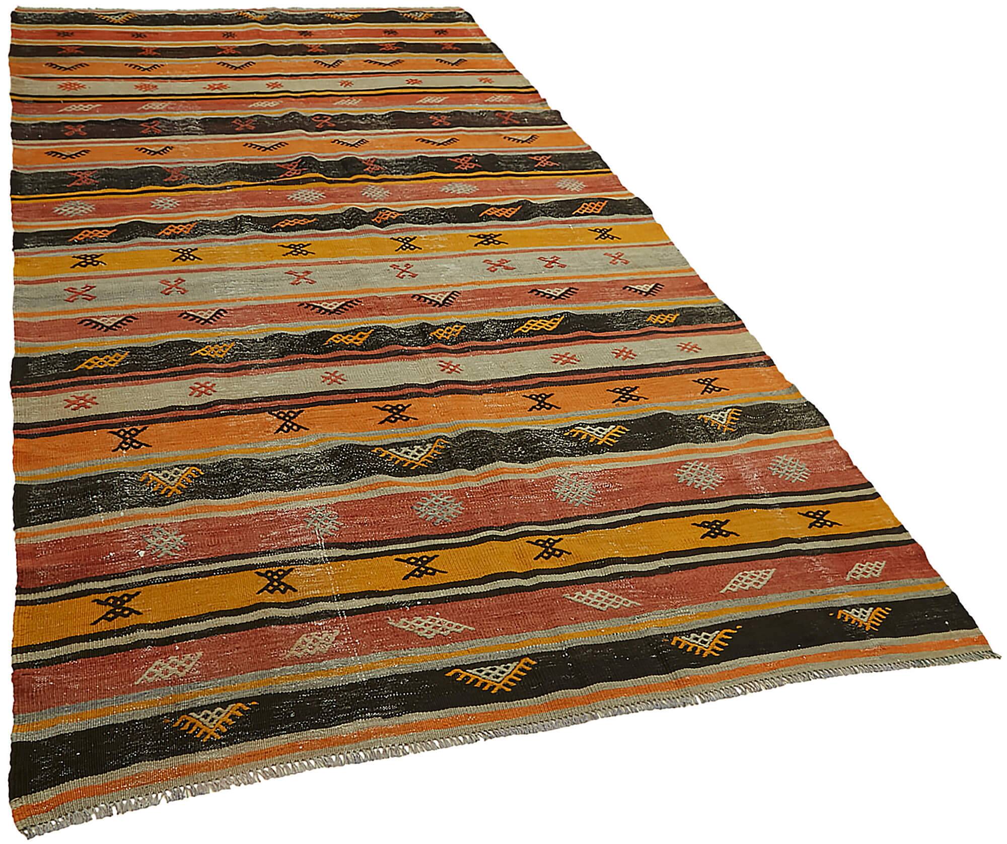 Turkish Handmade Vintage Anatolian Kilim 174 cm x 301 cm