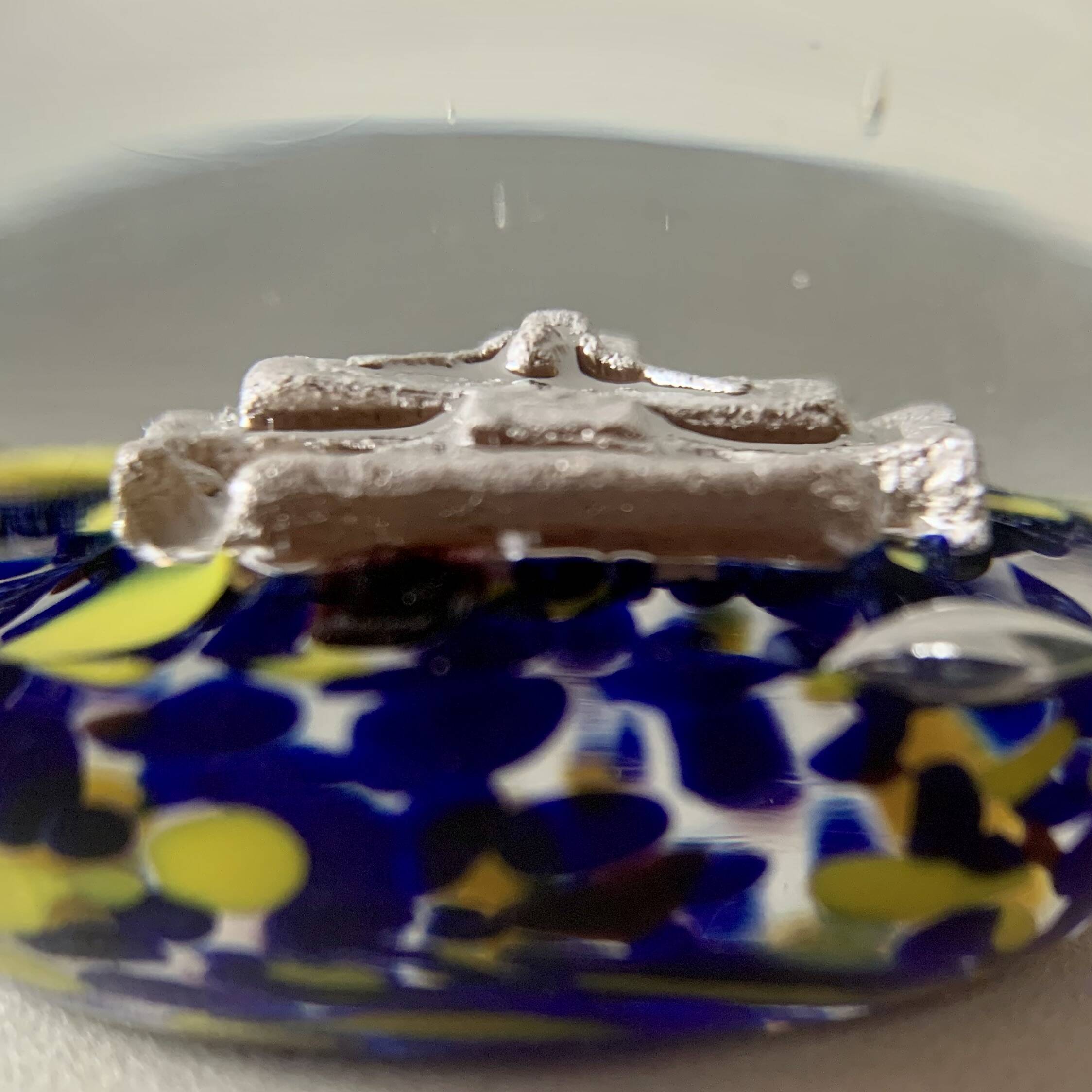 Antique sulfide paperweight - Cross of Jesus