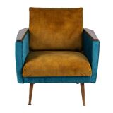 Petrol Golden Danish Retro Easy Chair Club Chair 60s Mid-Century