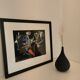 Murano glass vase "Drops" by Stellon Renzo signed Salviati matte black