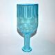 Vintage turquoise blue molded glass carafe 24cm