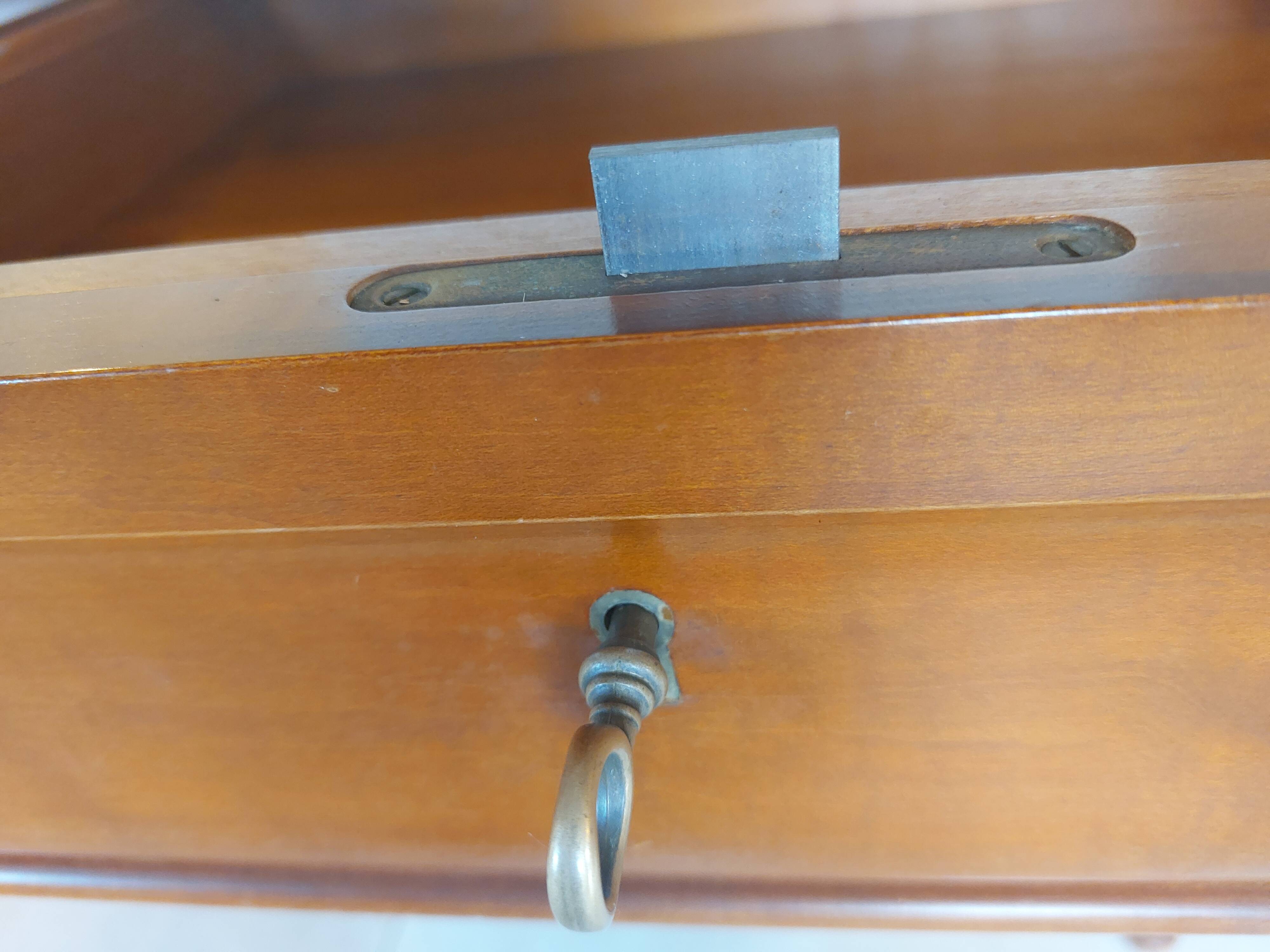 Wooden desk, leather top, extensions