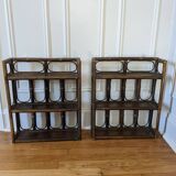 Pair of rattan shelves