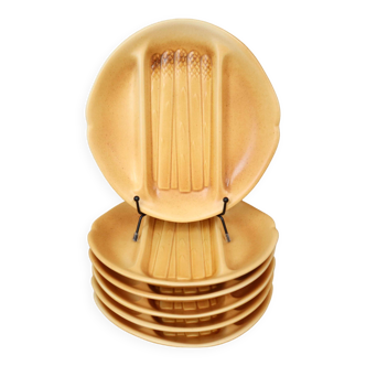 Set of 6 Salins asparagus plates