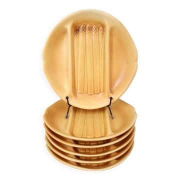Set of 6 Salins asparagus plates