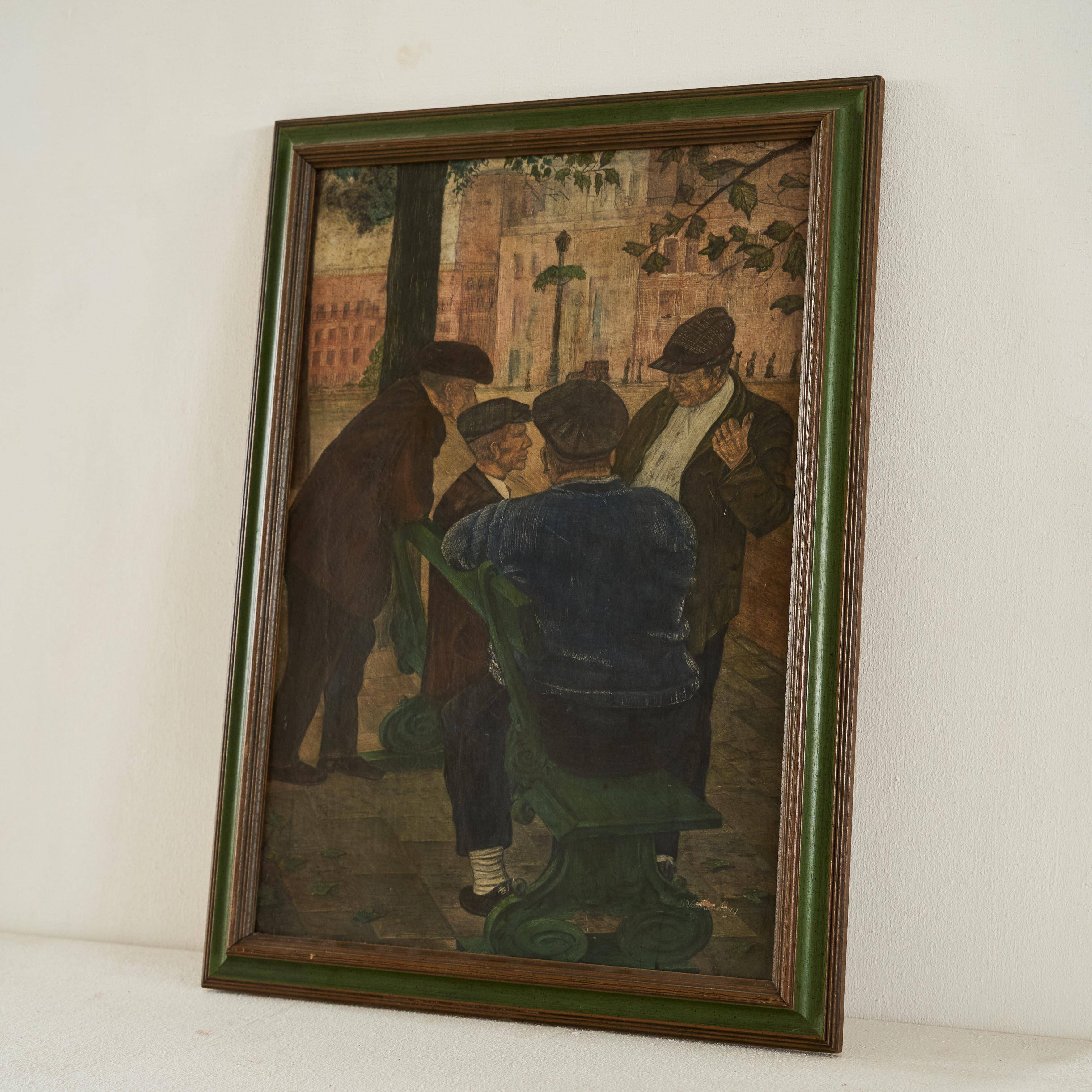 G. van Rampelberg "Weighty Distribution", oil on panel, 1920s