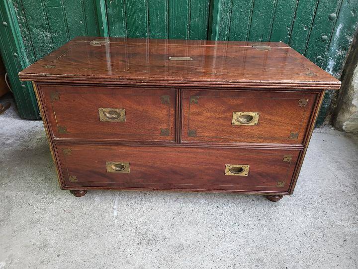 Mahogany and brass boat chest trunk the great pacific s fran
