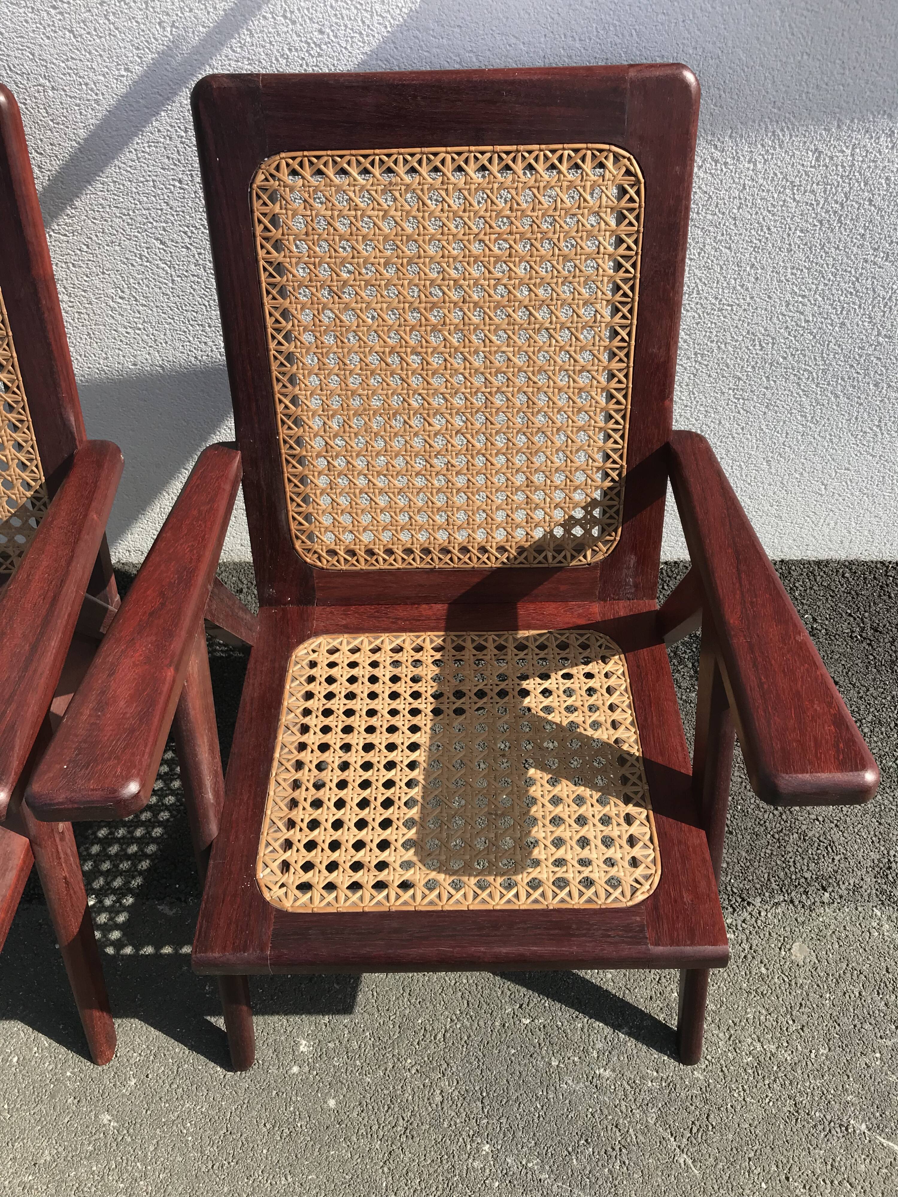 Exotic wooden antique armchairs