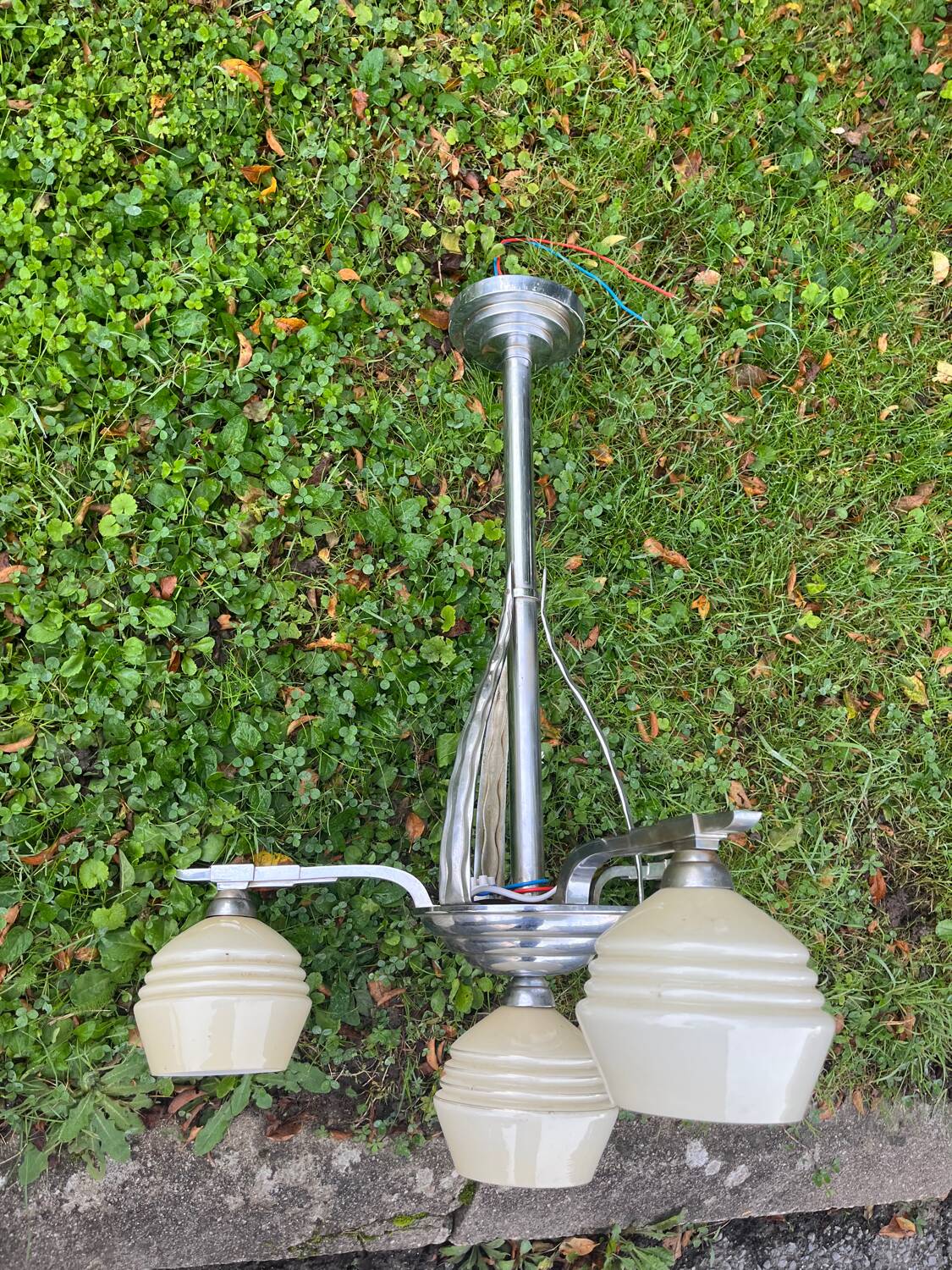 Art Deco 4-flame chandelier