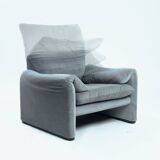Chaise Maralunga avec repose-pieds par Vico Magistretti pour Cassina, années 1970