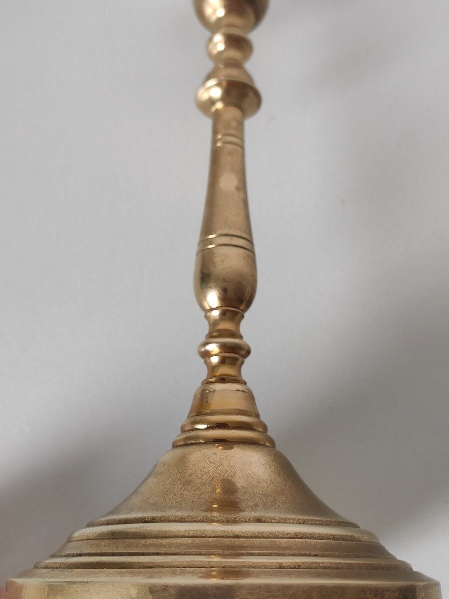 Old golden brass chandelier