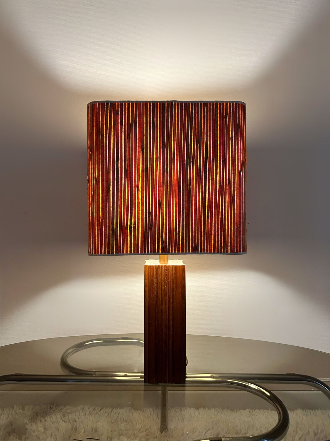 Scandinavian 70s wooden lamp