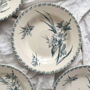4 Gien ironstone soup plates “Gladiolus”