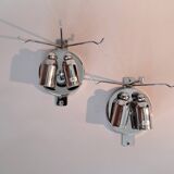 Pair of Novaresi 2-light Murano glass wall lights, Milan 1970.