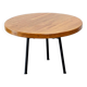 Industrial French round dining table with oak top