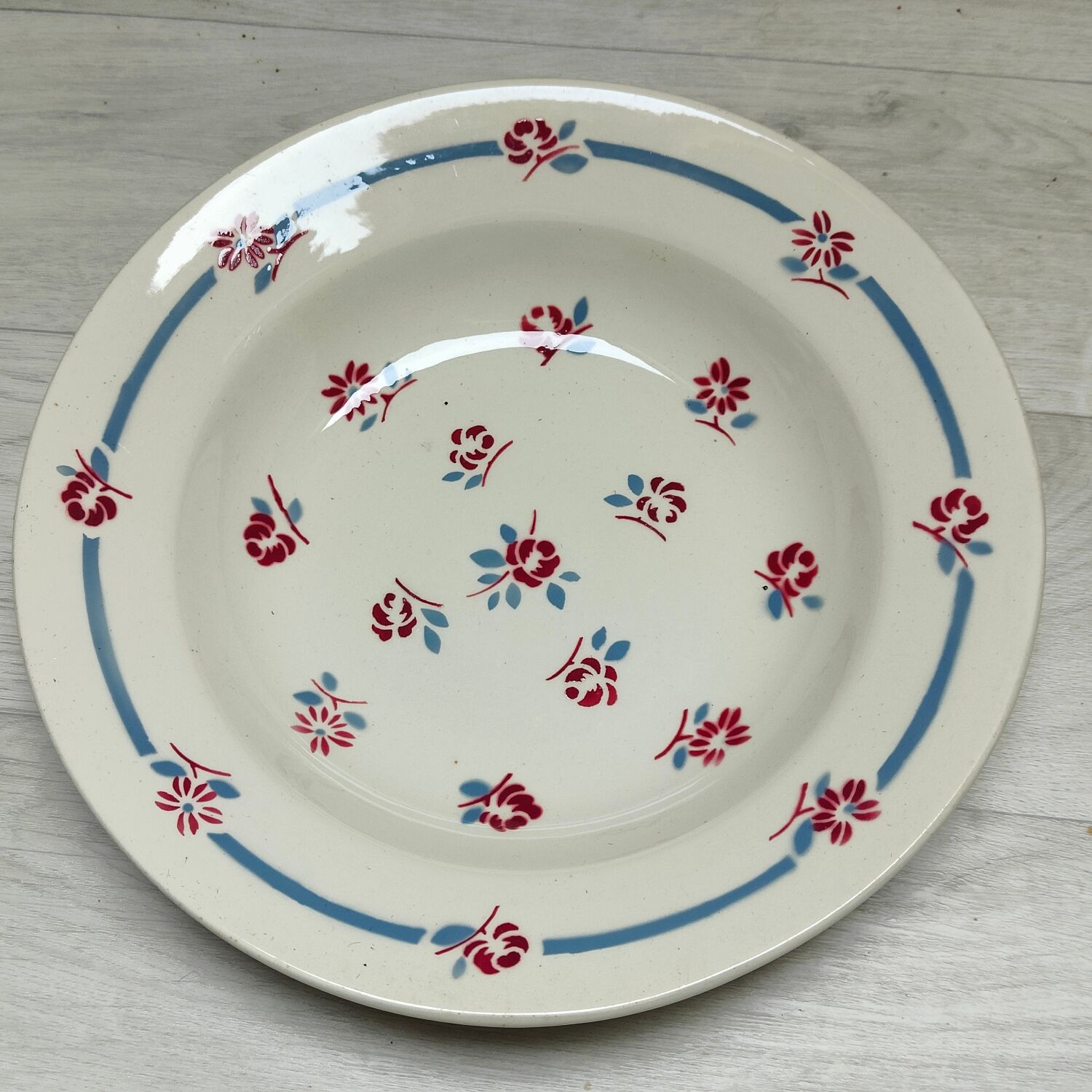 Set of 6 hollow plates terra de fer Sarreguemines