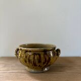 Cache pot en céramique vintage oreilles tressées