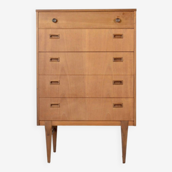 Midcentury Chest of Drawers / Tall Boy in Teak by Nathan. Vintage Modern / Retro / Danish Style / Sc