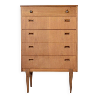 Midcentury Chest of Drawers / Tall Boy in Teak by Nathan. Vintage Modern / Retro / Danish Style / Sc
