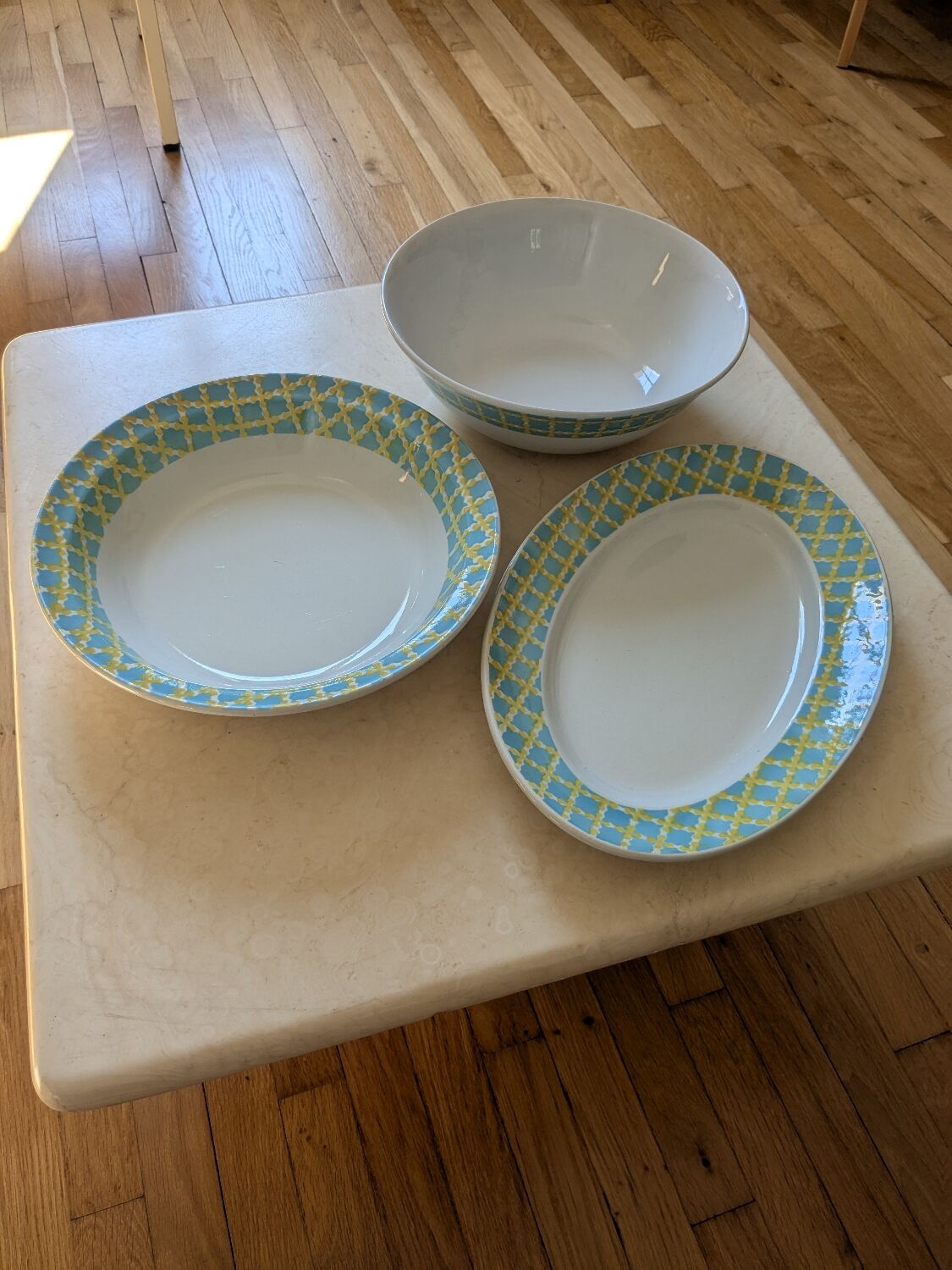 Three Golden Clover dishes, Digoin Sarreguemines