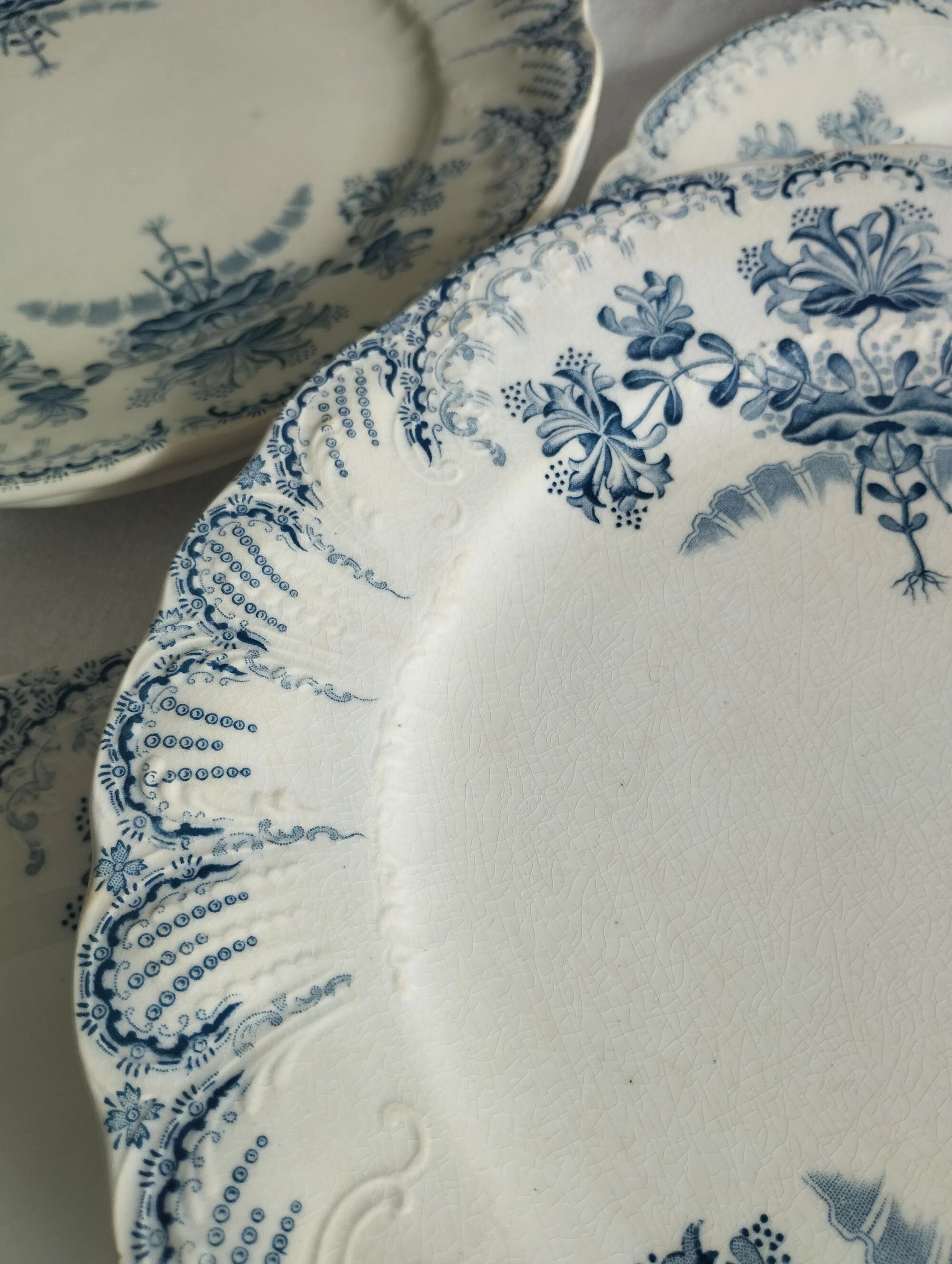"Regency" - 6 flat plates ironstone St-Amand & Hamage