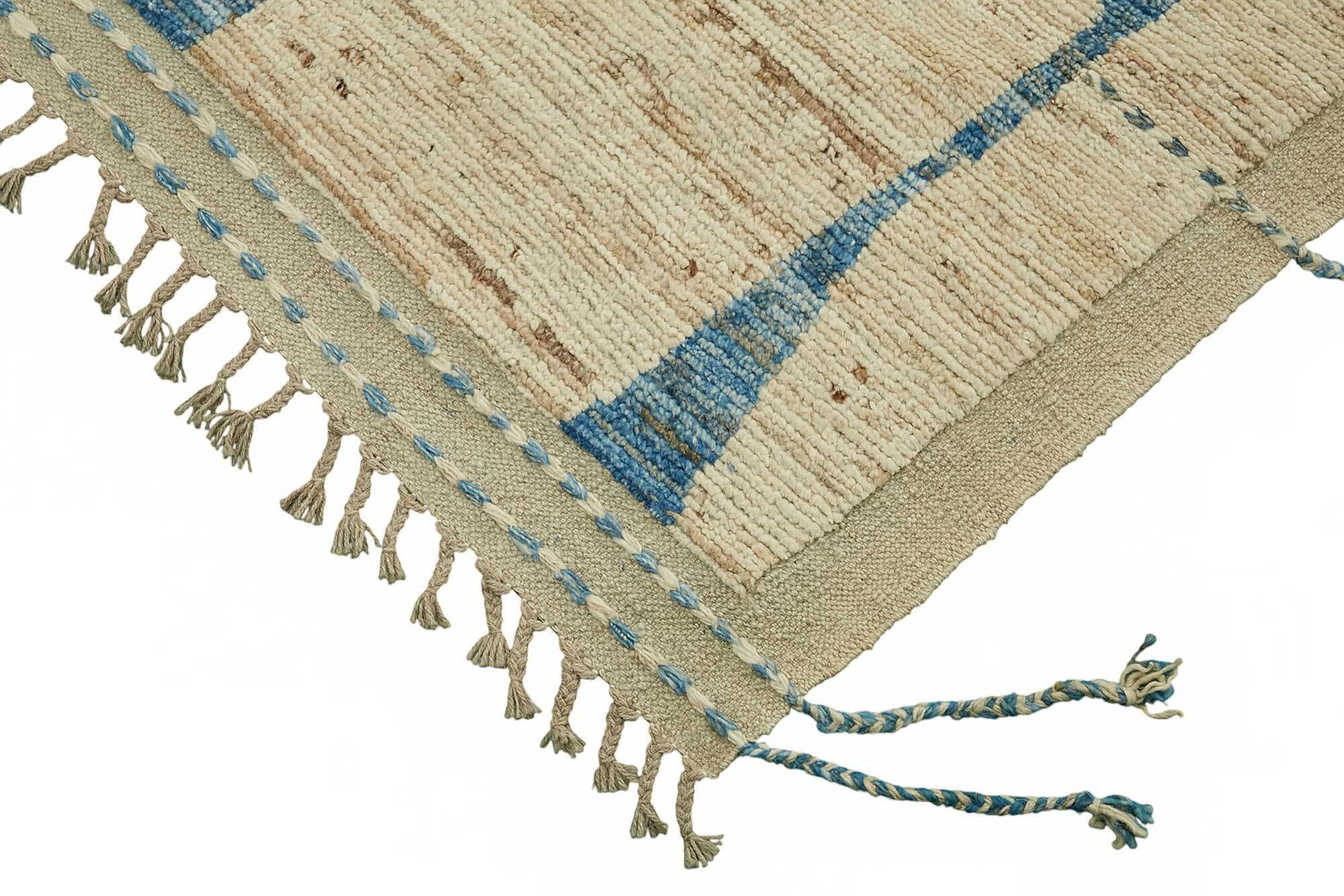 Handwoven Tribal One of a Kind 316 cm x 430 cm Beige Wool Carpet