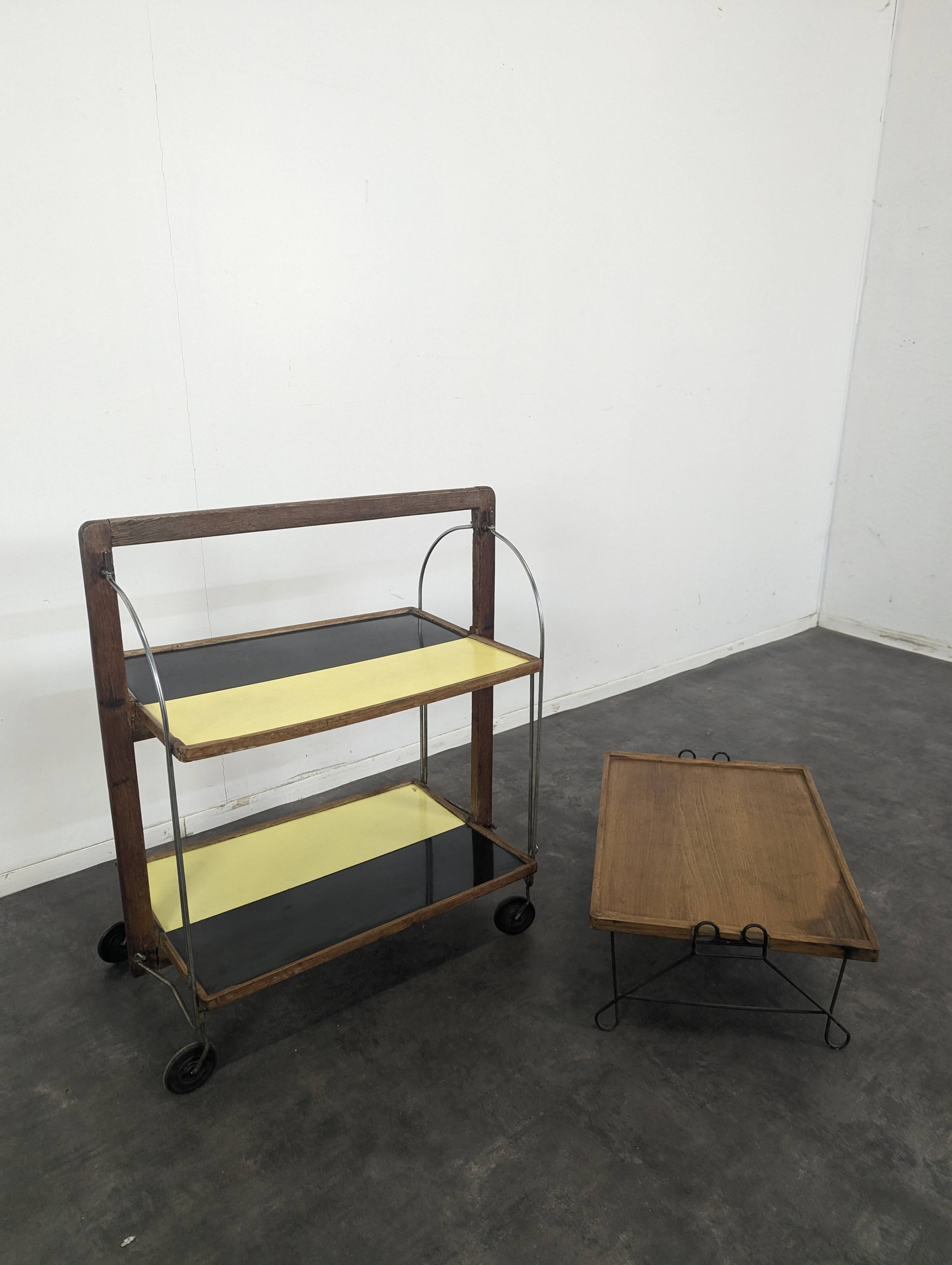 Vintage rolling dessert trolley