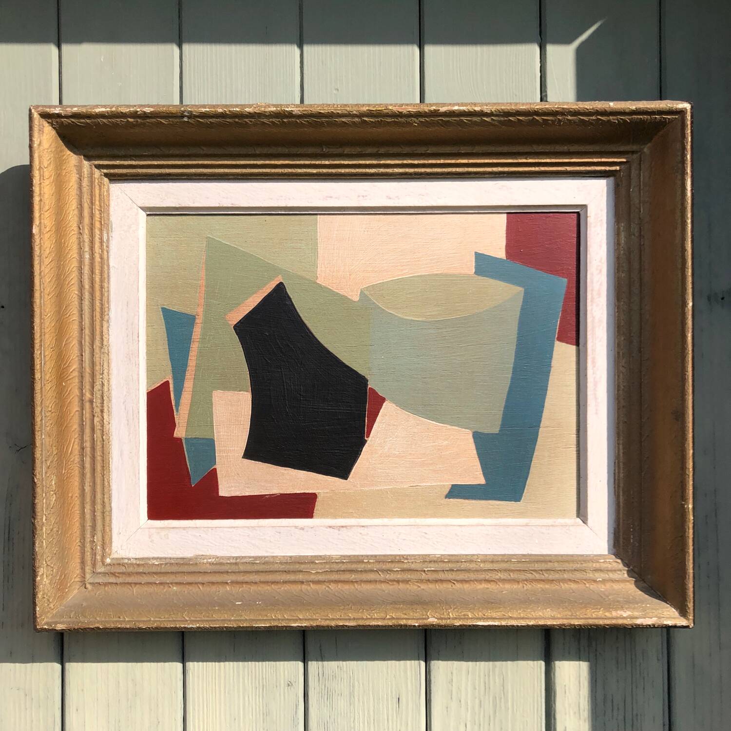 Abstract painting on wood panel