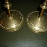 Pair of gilded brass candlesticks