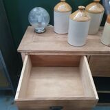 Old piece of trade furniture with chestnut drawer