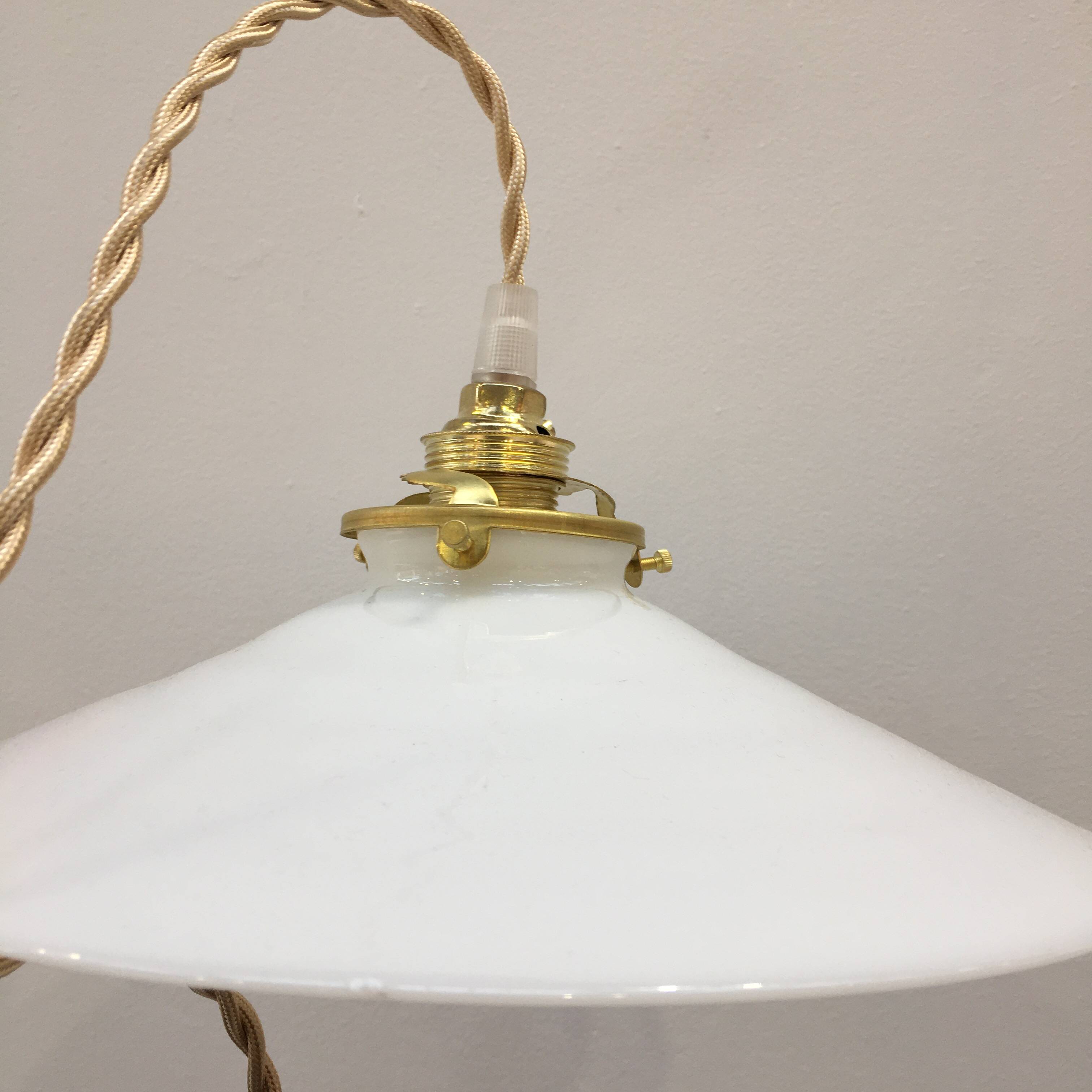 Vintage white opaline pendant light