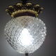 Glass and brass globe chandelier