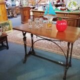 Table de bistrot dessus bois pieds fonte