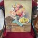 Aquarelle ancienne nature morte sur panneau