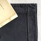 Antique black cotton pillowcase