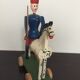 Soldat à cheval en bois à tirer