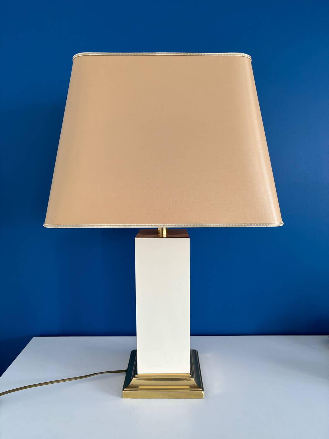 Grande lampe rectangle années 70 doré