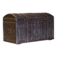 Brown leather and wood domed chest