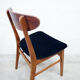 Chaise danoise teck et velours des années 50