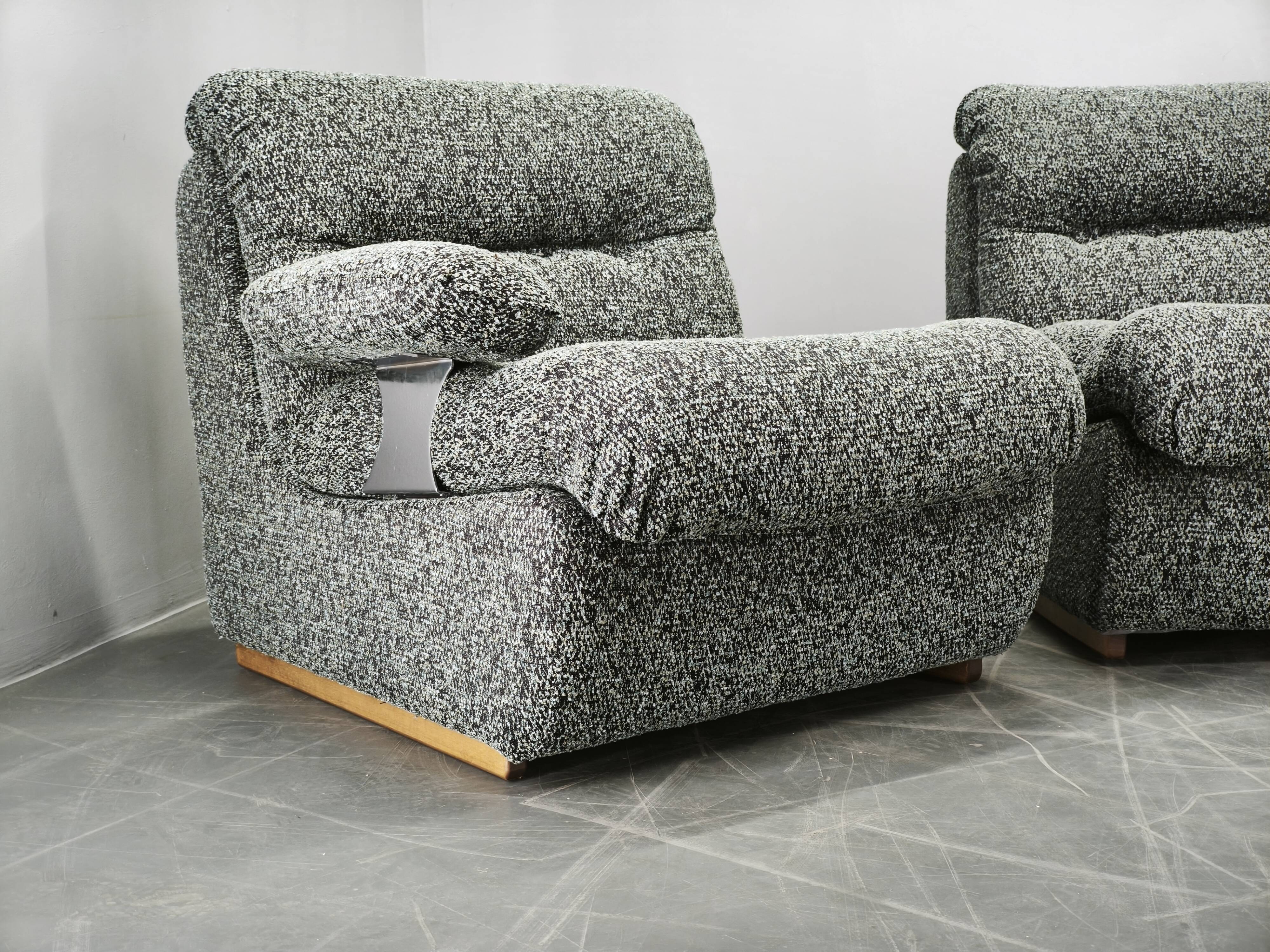 1970s Czechoslovak Space Age Four-Piece Sculptural Modular Sofa