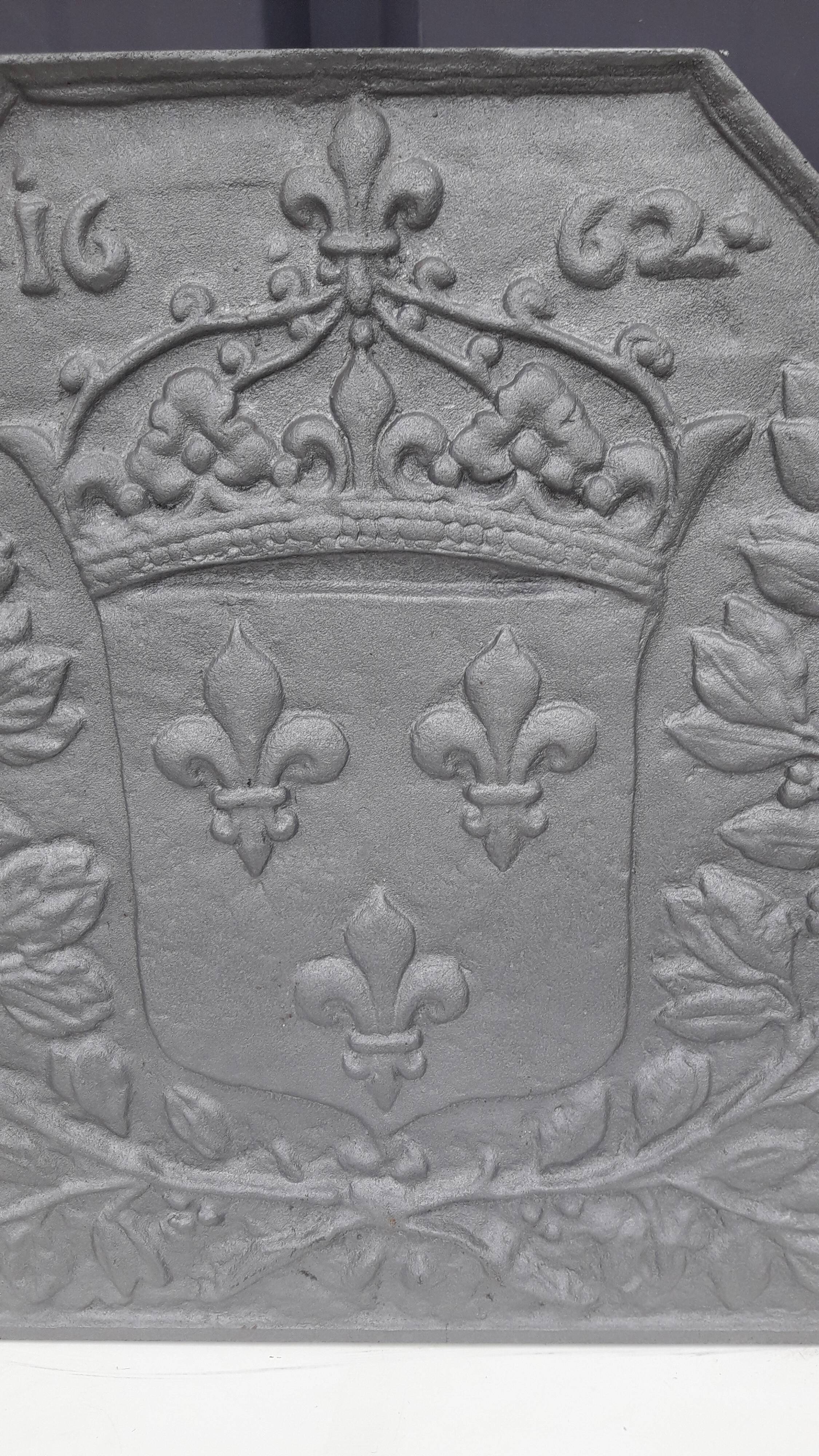 Iron flower iron fireplace plate art foundry never laid