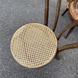 Set of 4 Bistro chairs mismatched curved wood